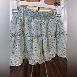 Altar'd State Light Blue Floral Mini Skort